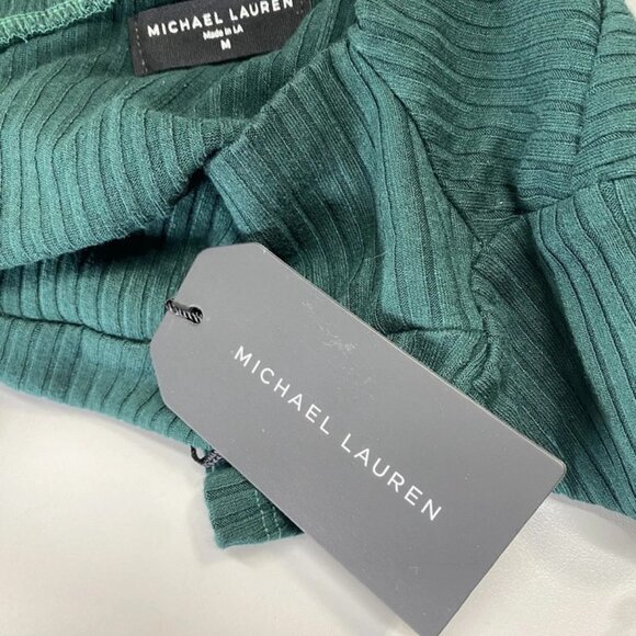 NEW MICHAEL LAUREN Womens Mapels Long Sleeve One Shoulder Top Size M Evergreen - Picture 2 of 11